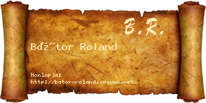 Bátor Roland névjegykártya