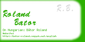 roland bator business card