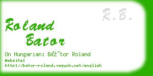 roland bator business card